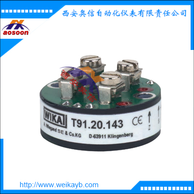 T91.20型头部安装变送器 J型DIN接头WIKA温度变送器